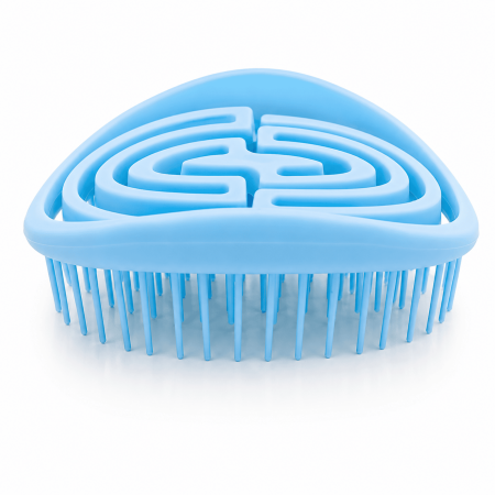 Ingrijire personală - Perie de masaj pentru scalp din silicon,model spirală - Bleu