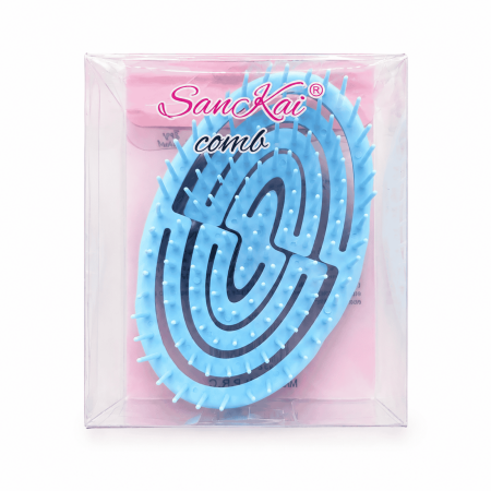 Perie de masaj pentru scalp din silicon,model spirală - Bleu [1]
