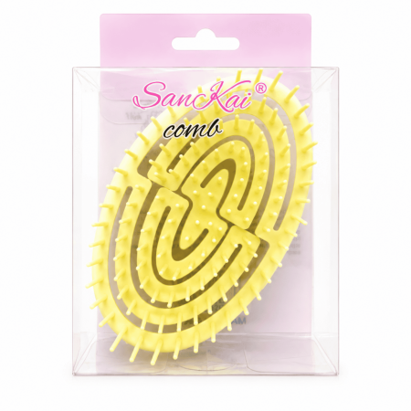 Perie de masaj pentru scalp din silicon,model spirală - Galben [1]