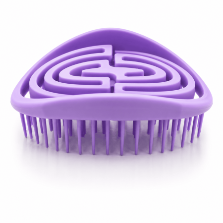 Ingrijire personală - Perie de masaj pentru scalp din silicon,model spirală - Mov