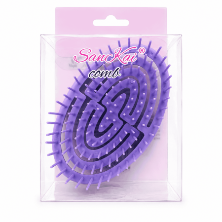 Perie de masaj pentru scalp din silicon,model spirală - Mov [1]