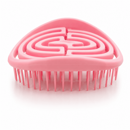 Ingrijire personală - Perie de masaj pentru scalp din silicon,model spirală - Roz