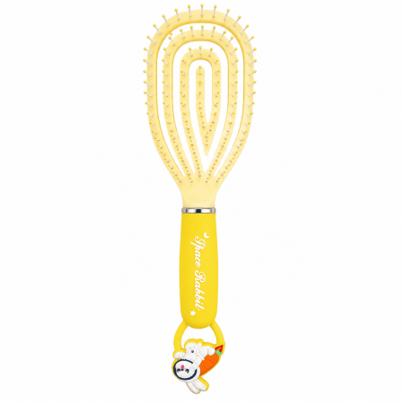 Ingrijire personală - Perie de păr flexibilă Space Rabbit, ventilată, antistatică - Galben