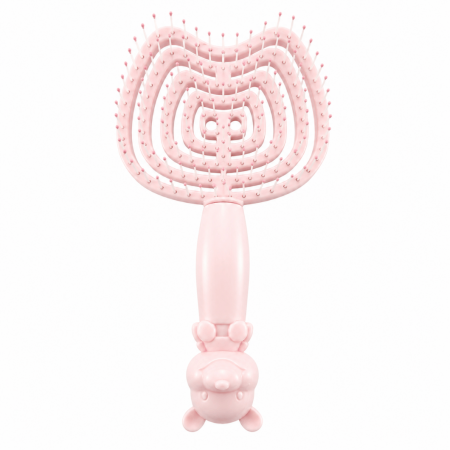 Accesorii cosmetice - Perie de păr pentru copii „Cute Little Bear Rabbit” – Roz