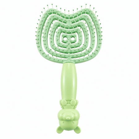 Accesorii cosmetice - Perie de păr pentru copii „Cute Little Bear Rabbit” – Verde