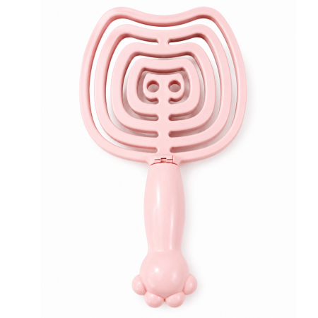 Perie de păr pentru copii, design ergonomic cu mâner tip lăbuță - Roz [1]