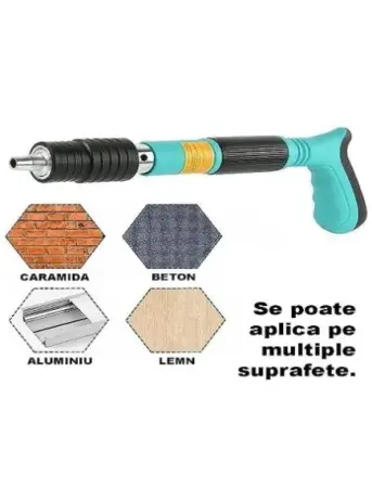 Pistol manual  pentru fixarea cuielor pe perete / nituri, lungime [4]