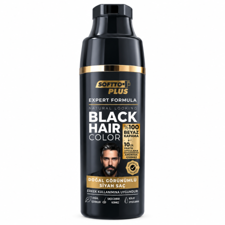 Şampoane - Şampon colorant pentru păr negru, acoperire 100% fire albe - Expert Formula