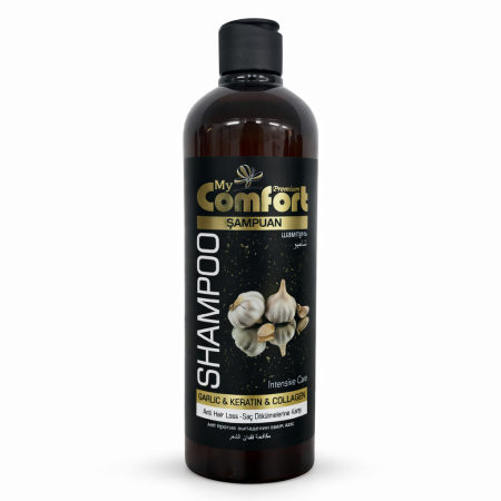 Igienă personală - Şampon de păr de par 600 ml - Usturoi, Keratină si Colagen - My Comfort