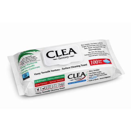 Articole menaj - Șervețele umede  Premium suprafețe cu bicarbonat 100 buc - Clea