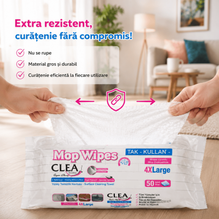 Șervețele umede  Premium suprafețe pentru mop 50 set - Clea [2]
