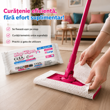 Șervețele umede  Premium suprafețe pentru mop 50 set - Clea [3]