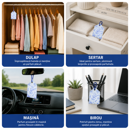 Set 4 odorizante parfumate tip săculeț pentru dulap, sertar, mașină și birou [2]