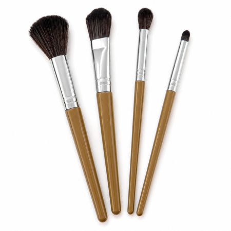 Set 4 pensule machiaj professional – peri moi, mânere ergonomice [1]