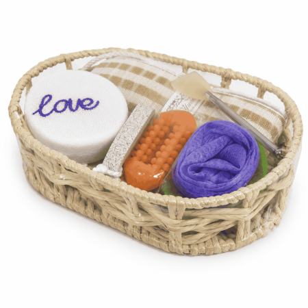 Set cadou spa și îngrijire corporală în coș decorativ - diverse culori [1]