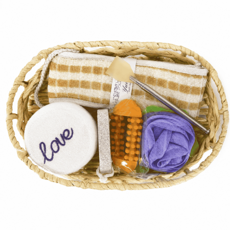 Set cadou spa și îngrijire corporală în coș decorativ - diverse culori [2]