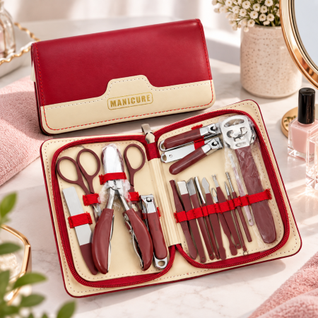 Set manichiură și pedichiură 18 piese în etui cu fermoar [1]