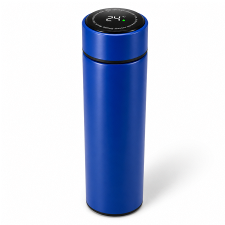 Bucătărie & Servire - Termos smart, sită infuzor și indicator LED temperatură, 500 ml Albastru
