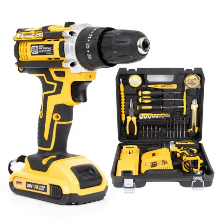 Bricolaj & Gradină - Trusă bormașină cu 2 acumulatori 48V și percuție, autofiletantă