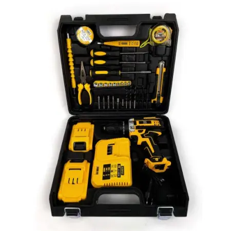 Trusă bormașină cu 2 acumulatori 48V și percuție, autofiletantă [2]