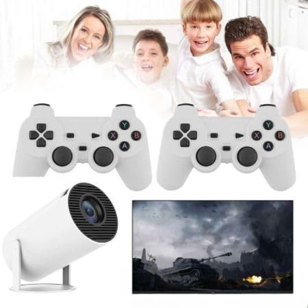 Videoproiector portabil, X10 Plus, 5000 lumeni, 4K Ultra HD, WiFi, Bluetooth 5.0, difuzor integrat, telecomandă, 10.000 jocuri incluse, rotație 180 grade, alb [1]