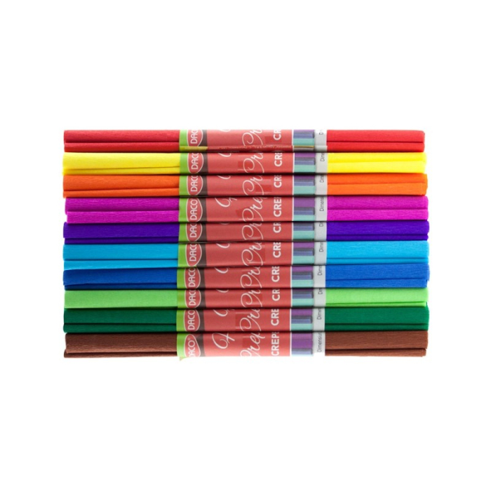Hârtie creponată DACO, 25 cm × 2 m, culori asortate – pentru decorațiuni, craft și proiecte creative [1]