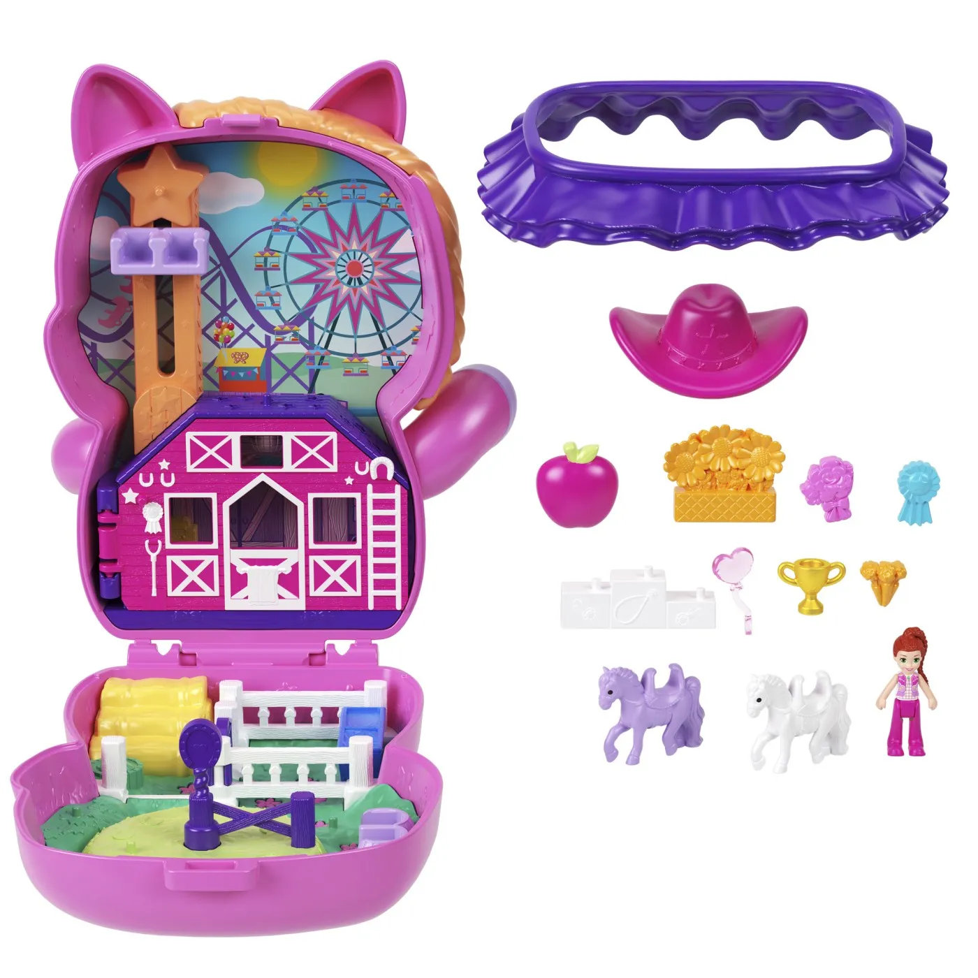 Polly Pocket – Set compact cu ponei și accesorii pentru echitație [2]