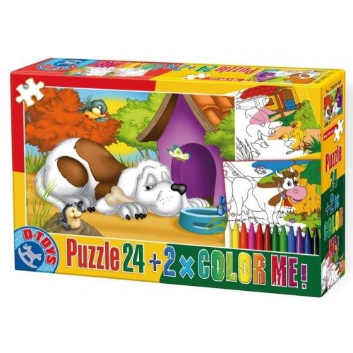 Puzzle 24 + Color Me - Animale A [1]