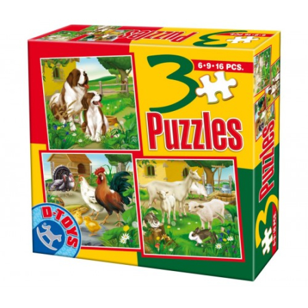 Puzzle - 3 Puzzle - Animale Domestice Si Salbatice