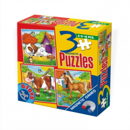 Puzzle - 3 Puzzle - Animale Magnetic