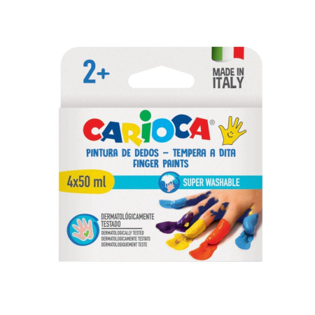 Pictura - Acuarele pentru Pictat cu Degetele CARIOCA Baby, 4 × 50 ml, 2+ Ani