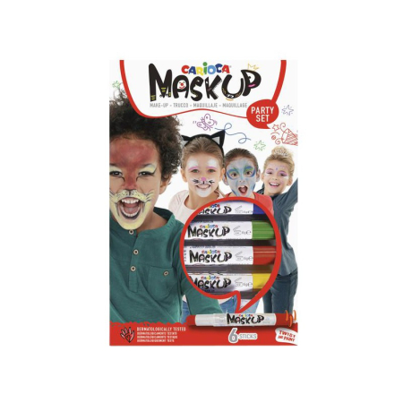 Instrumente Scris - Carioci pentru Față CARIOCA Skin Colors Party, 6 Culori, Machiaj Facial pe Bază de Apă