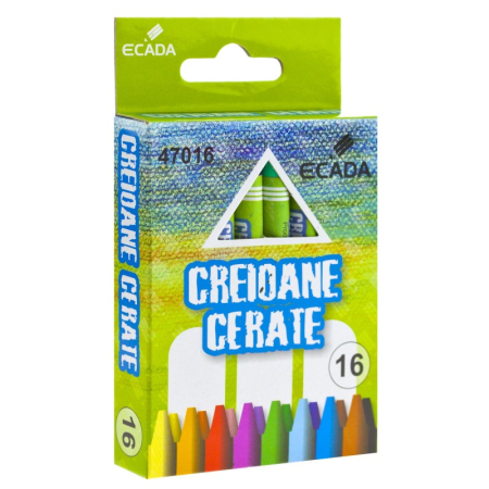 Instrumente Scris - Creioane Cerate ECADA, Set 16 Culori, Corp Rotund