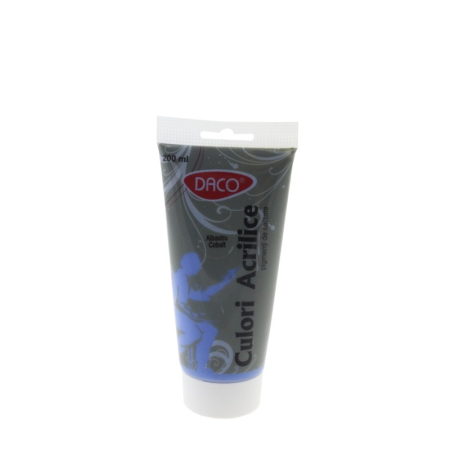 Pictura - Culoare acrilică DACO Albastru Cobalt 200 ml – Vopsea acrilică pentru pânză, lemn și proiecte creative