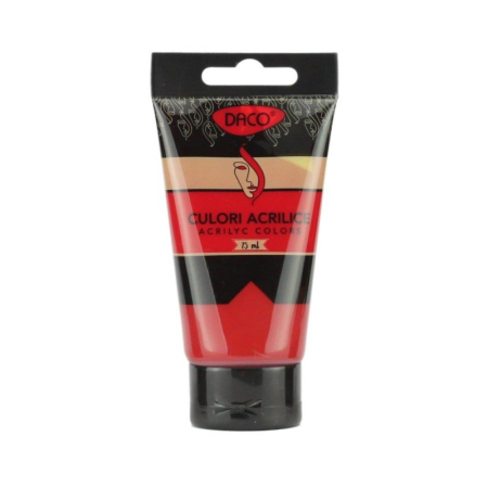 Pictura - Culoare acrilică DACO Roșu Carmin 75 ml – Vopsea acrilică pentru pânză, lemn și proiecte creative