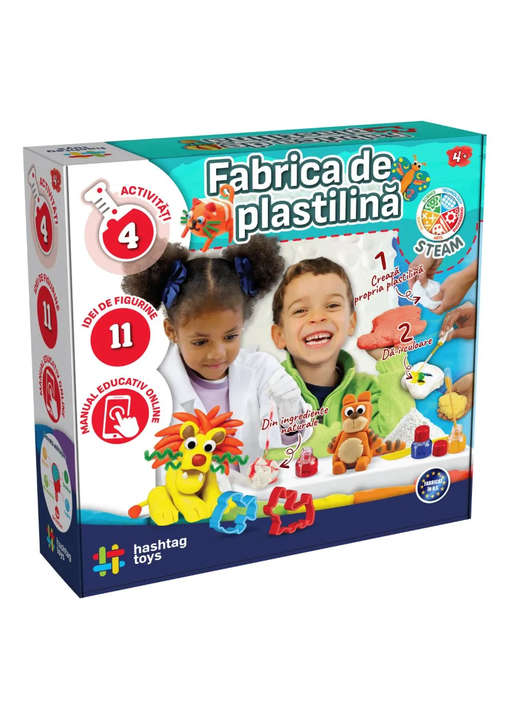 Jocuri - Fabrica de Plastilină – Set creativ STEAM, 4 activități, 11 idei de figurine, 4 ani+