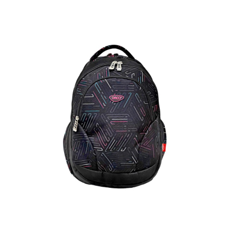 Ghiozdane - Ghiozdan DACO 45,5 cm – 3 compartimente, ergonomic, negru