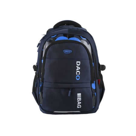 Ghiozdane - Ghiozdan școlar DACO 45 cm albastru închis – 4 compartimente, spațios și rezistent