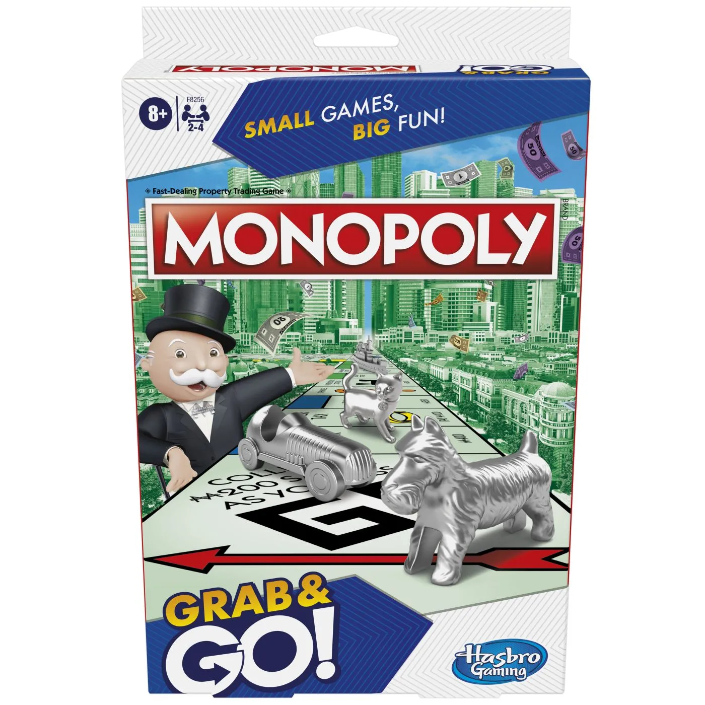 Jucarii - Joc Monopoly Grab & Go! Hasbro Gaming – Joc de societate compact, 2–4 jucători, 8+ ani
