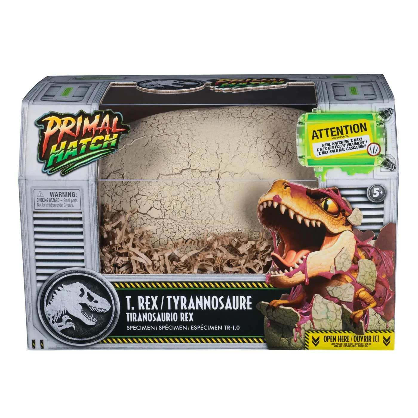 Animale - Jurassic World Primal Hatch – T. Rex, dinozaur care iese din ou