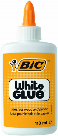 Lipici - Lipici lichid BIC White Glue 118 ml – adeziv alb, lavabil, cu aplicator precis