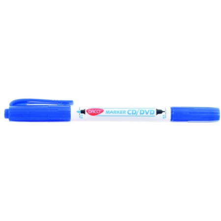 Marker - Marker CD/DVD DACO Albastru cu două capete – Permanent, vârf 0,5 mm și 1 mm