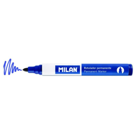 Marker - Marker permanent MILAN Albastru cu vârf rotund 1–3 mm – Cerneală pe bază de alcool