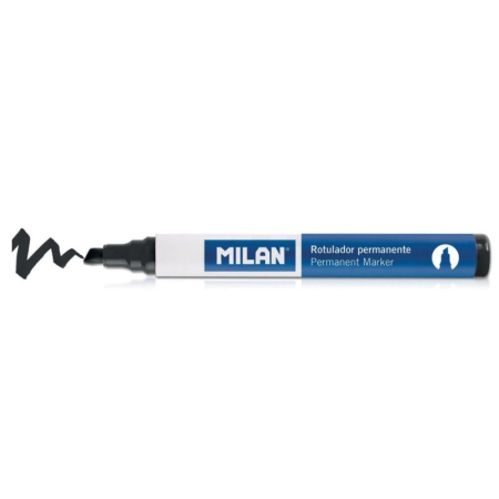Marker - Marker permanent MILAN Negru cu vârf teșit 2–5 mm – Cerneală pe bază de alcool