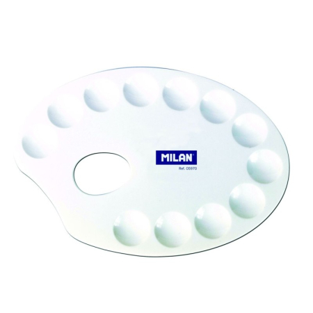 Pictura - Paletă pentru acuarelă MILAN – paletă din plastic cu 12 compartimente pentru amestecarea culorilor
