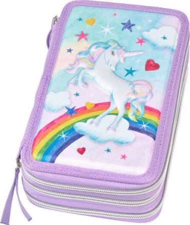 Rechizite - Penar Neechipat 3 Fermoare Unicorn Faber-Castell – Impermeabil, 3 Compartimente