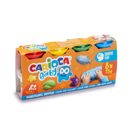 Plastilina - Plastilină Ușoară CARIOCA Baby, 8 x 75 g, pentru Copii 1+