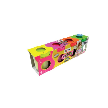 Plastilina - Plastilină ușoară Neon FATIH Modeling Dough 4 x 130 g – Set 4 culori fluorescente