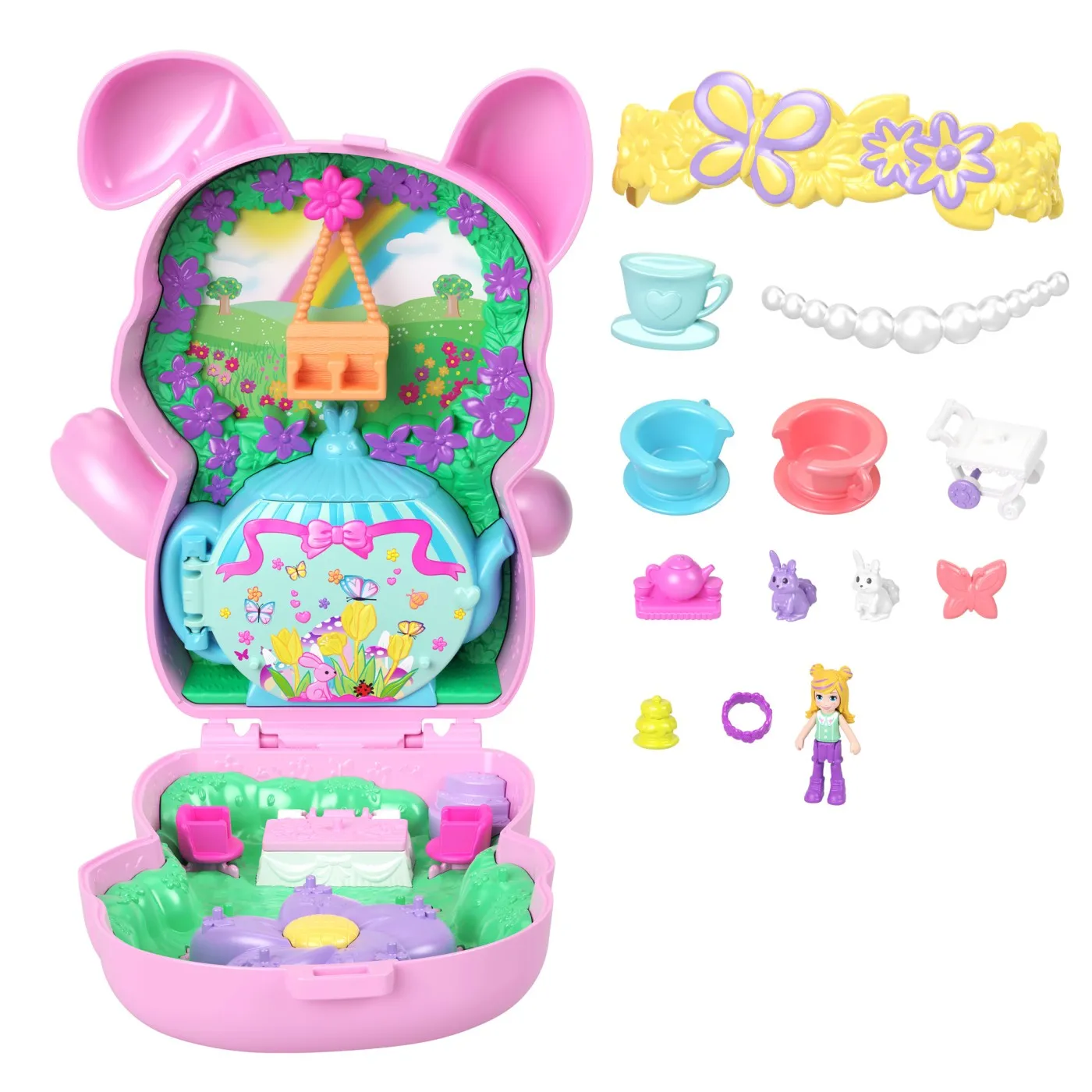 Polly Pocket – Set compact cu pisicuță roz și accesorii [1]