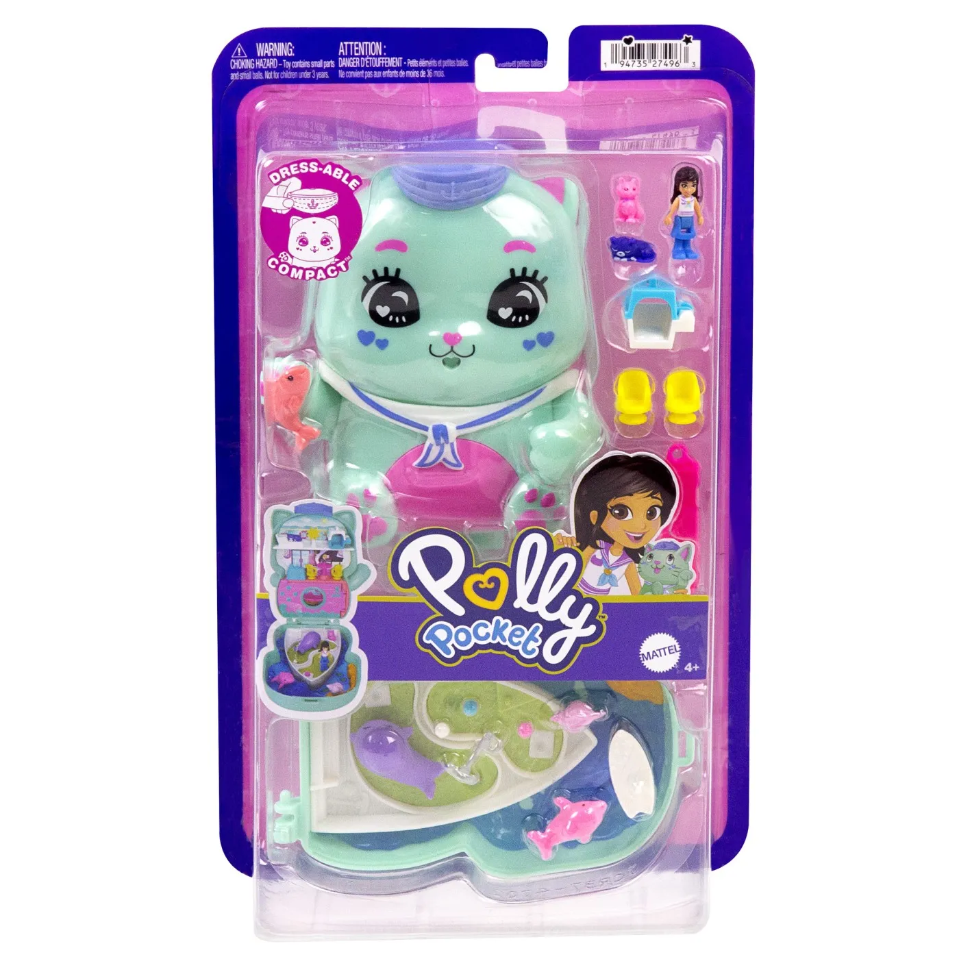 Jucarii - Polly Pocket – Set de joacă compact cu pisicuță și accesorii